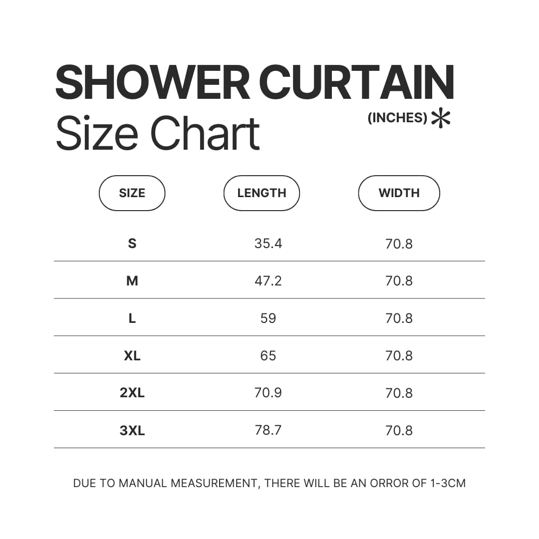 Shower Curtain Size Chart - Daft Punk Shop