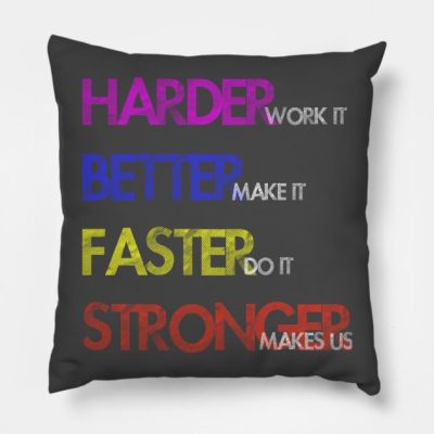 Harder Better Faster Stronger Throw Pillow Official Daft Punk Merch