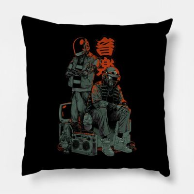 Street Punks Throw Pillow Official Daft Punk Merch