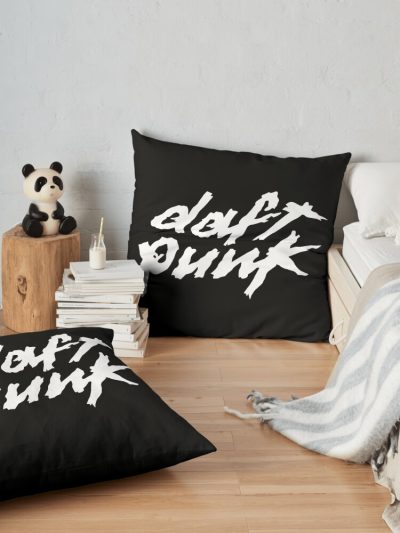 P  U  N  K Throw Pillow Official Daft Punk Merch