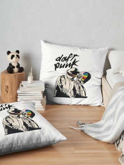 P  U  N  K Throw Pillow Official Daft Punk Merch