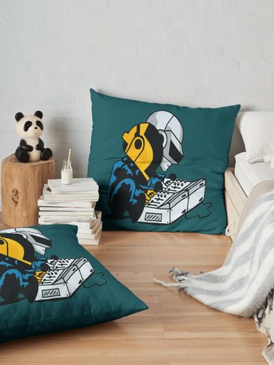 Daft Nuts Throw Pillow Official Daft Punk Merch