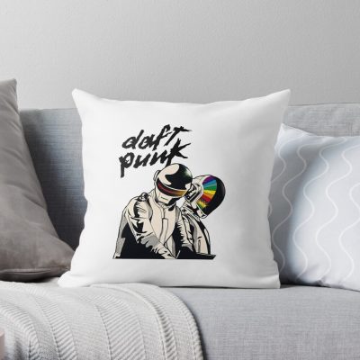 P  U  N  K Throw Pillow Official Daft Punk Merch