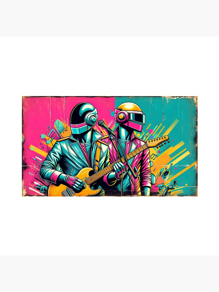 Vibrant Visions A Fusion Of Daft Punk Special Throw Pillow - Image 2