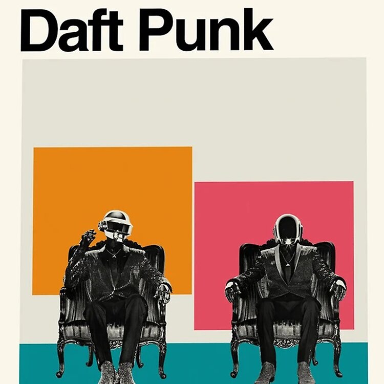 Daft Punk Minimalist Album Cover Poster Tote Bag - Image 2