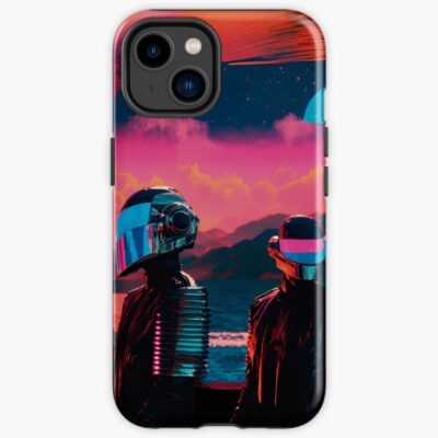 Daft Punk In Vaporwave Universe Iphone Case