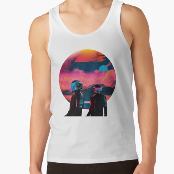 Daft Punk In Vaporwave Universe Tank Top - Image 2