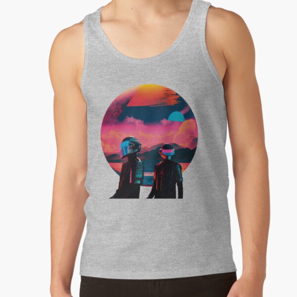 Daft Punk In Vaporwave Universe Tank Top - Image 3