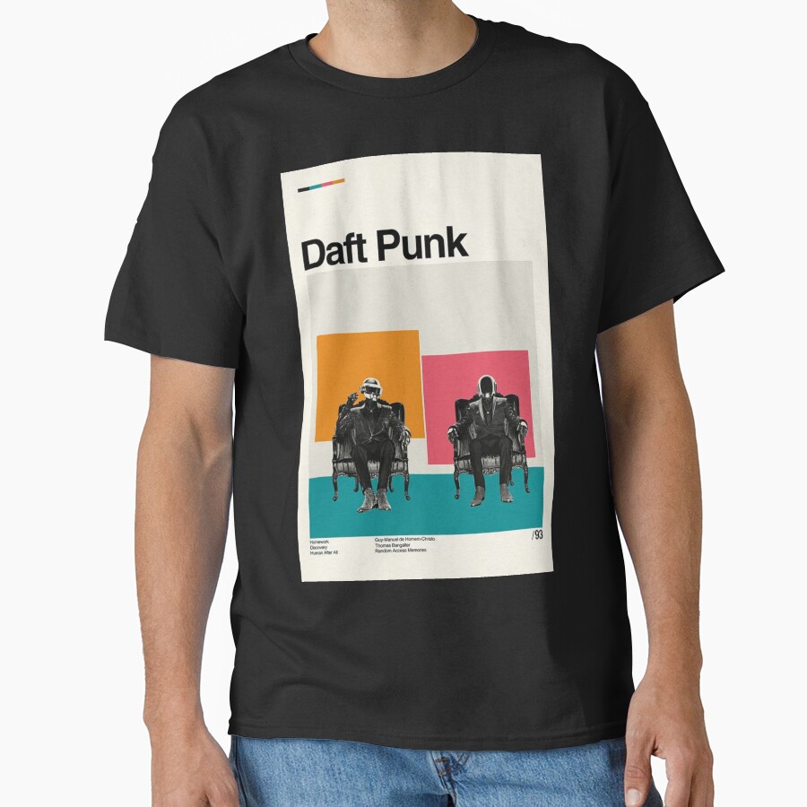 Daft Punk Minimalist Album Cover Poster T-shirt - Image 2