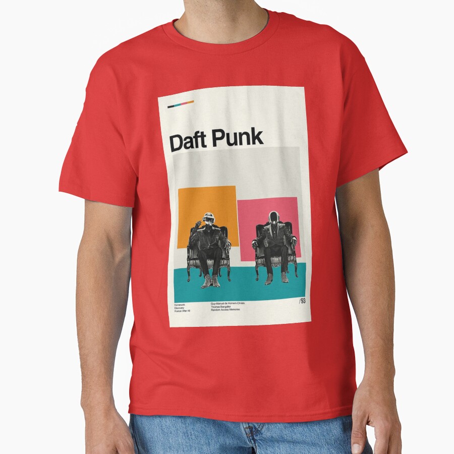 Daft Punk Minimalist Album Cover Poster T-shirt - Image 5