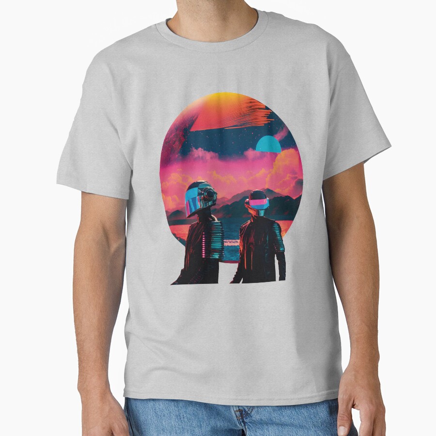 Daft Punk In Vaporwave Universe T-shirt - Image 3