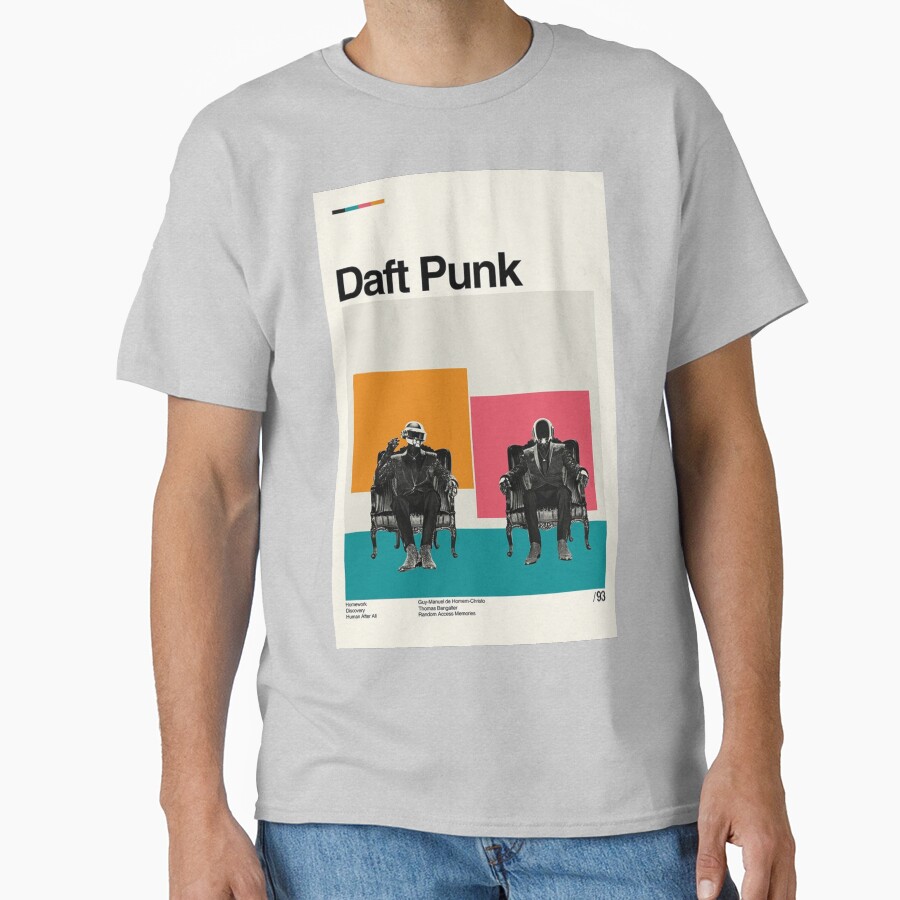 Daft Punk Minimalist Album Cover Poster T-shirt - Image 3
