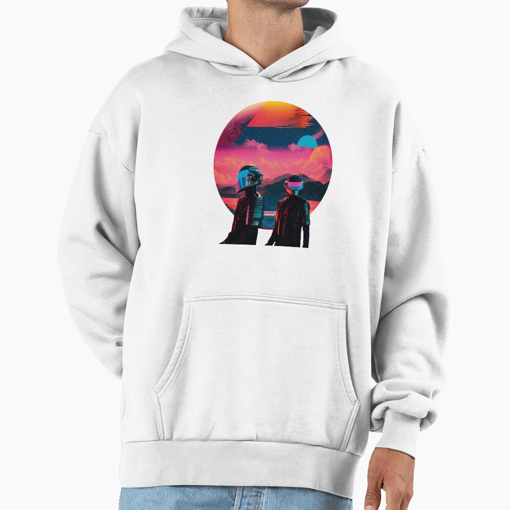 Daft Punk In Vaporwave Universe Hoodie - Image 2