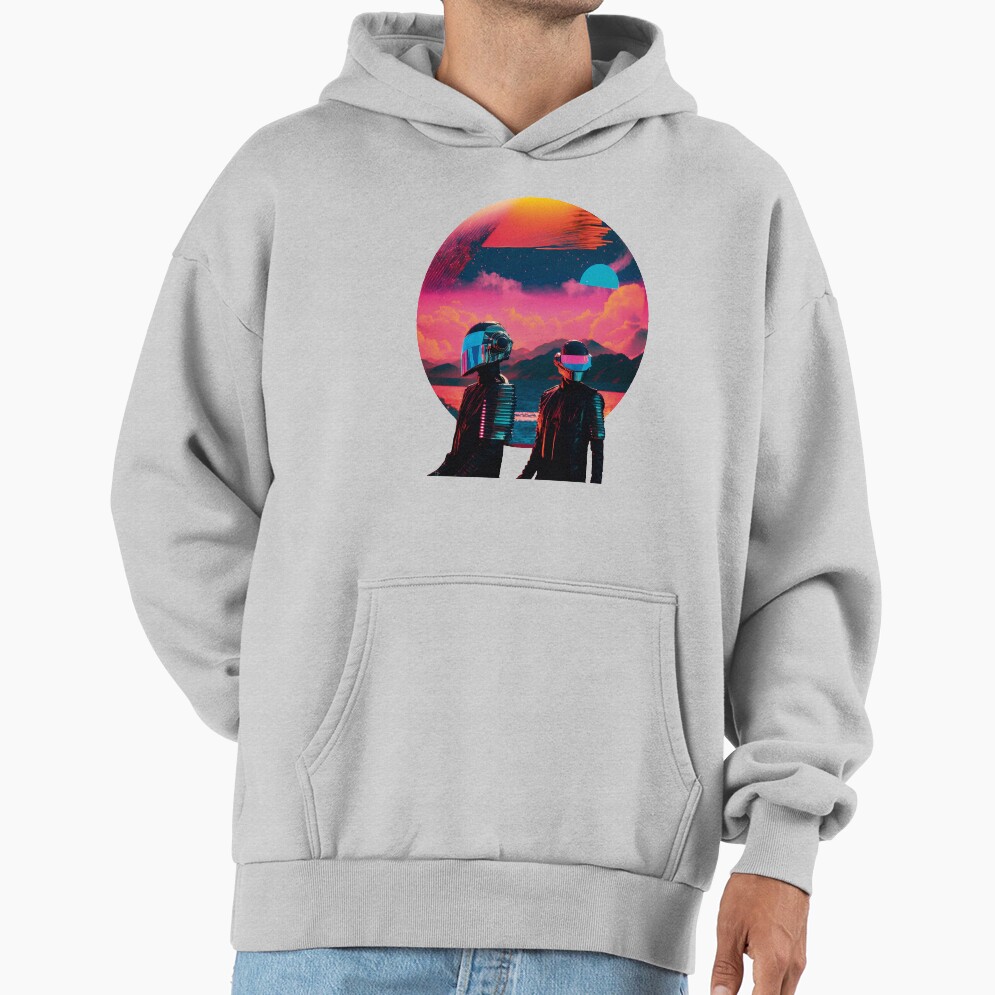 Daft Punk In Vaporwave Universe Hoodie - Image 4
