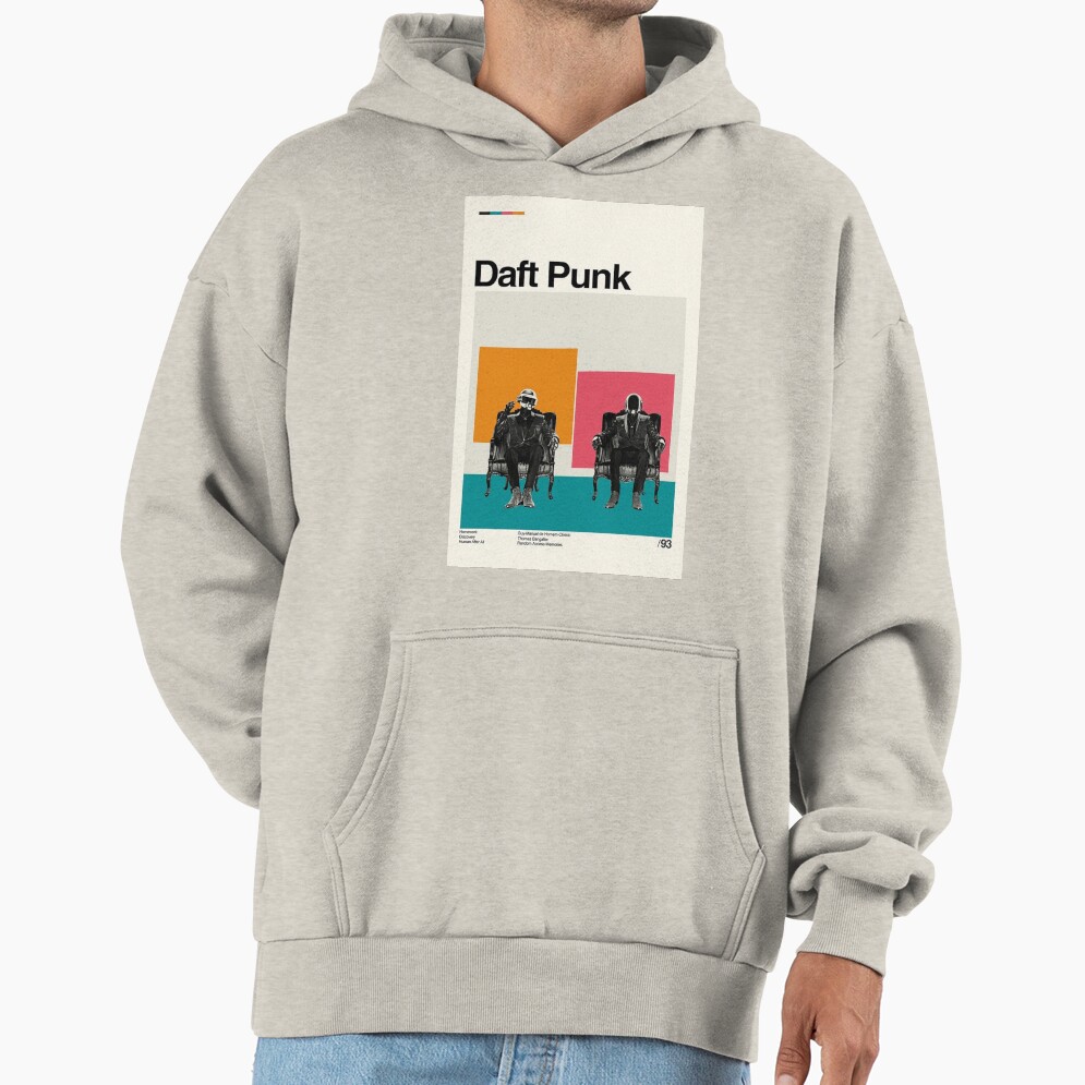 Daft Punk Minimalist Album Cover Poster Hoodie - Image 3