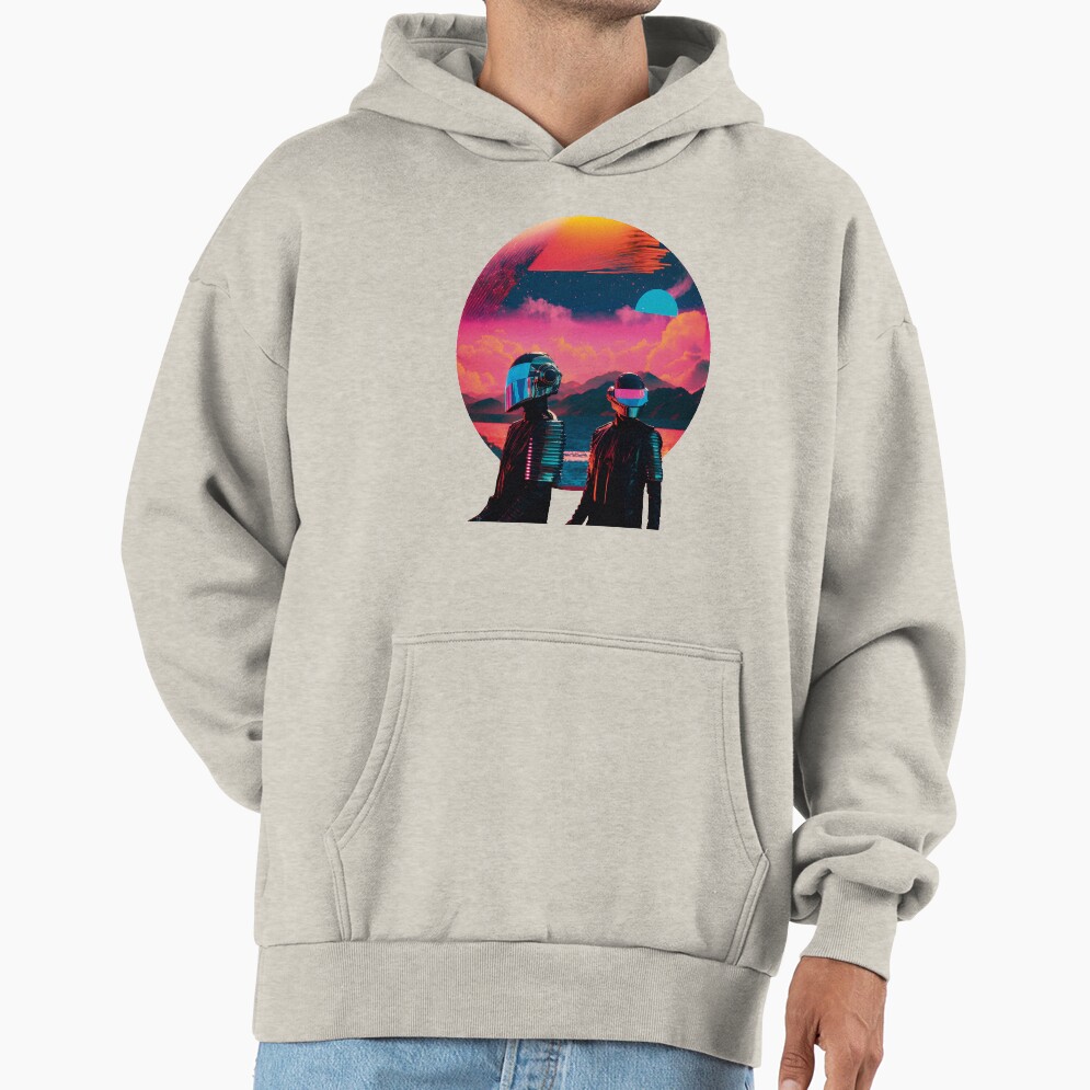 Daft Punk In Vaporwave Universe Hoodie - Image 3