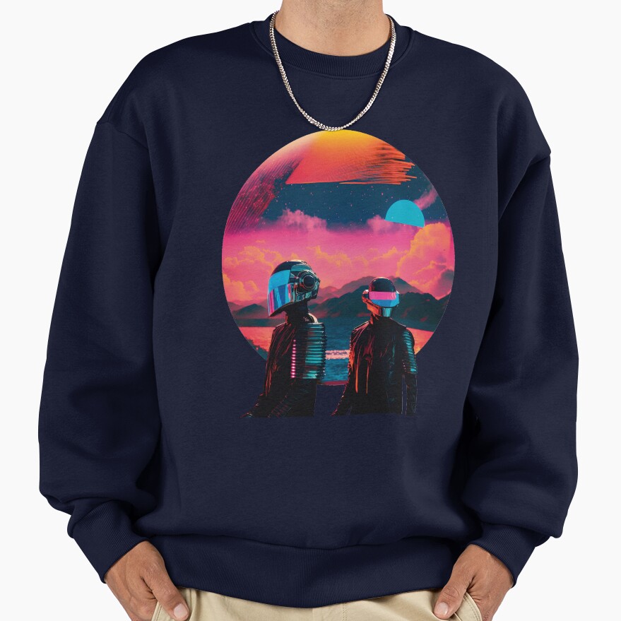 Daft Punk In Vaporwave Universe Sweatshirt - Image 5
