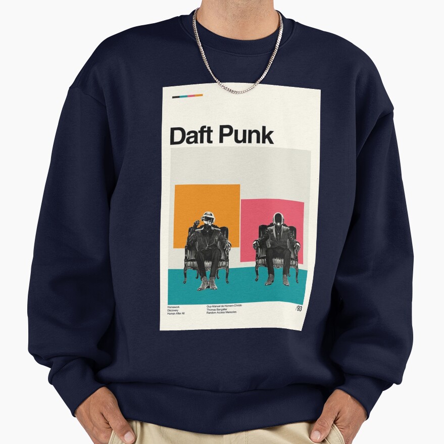 Daft Punk Minimalist Album Cover Poster Sweatshirt - Image 5