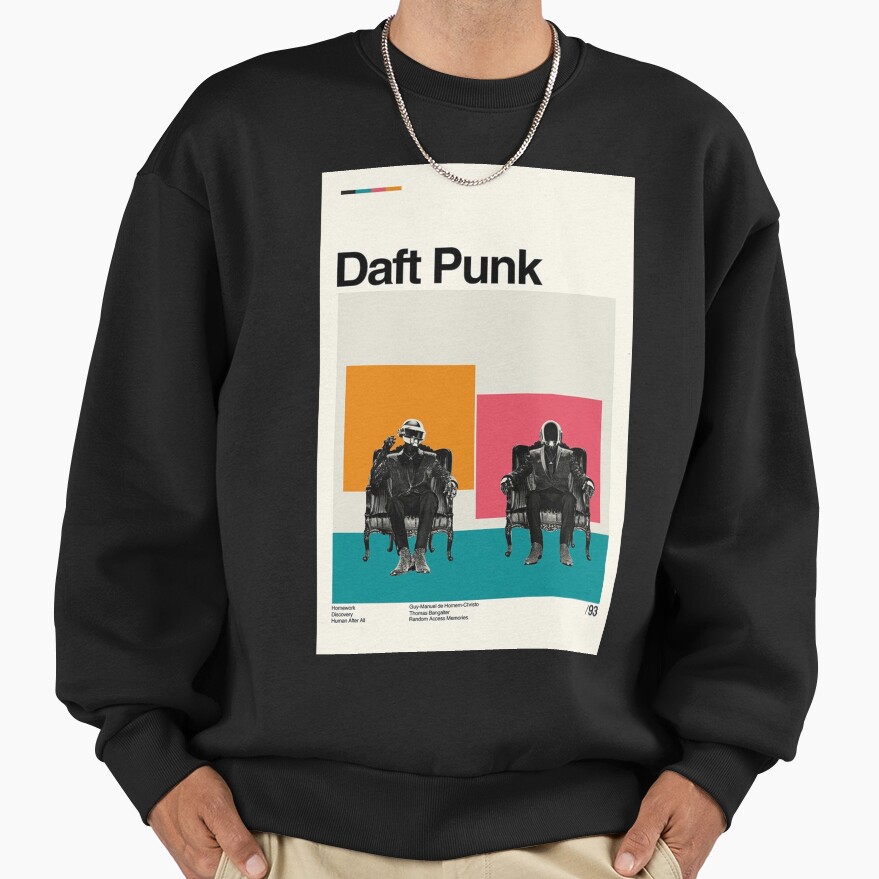 Daft Punk Minimalist Album Cover Poster Sweatshirt - Image 2