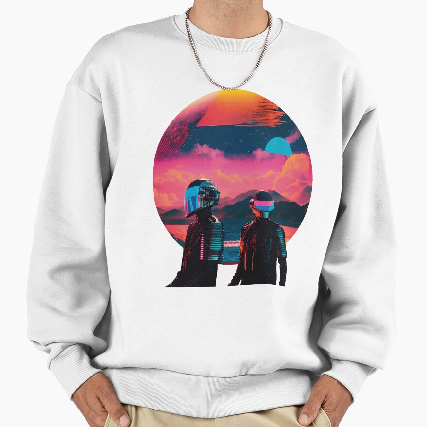 Daft Punk In Vaporwave Universe Sweatshirt - Image 2