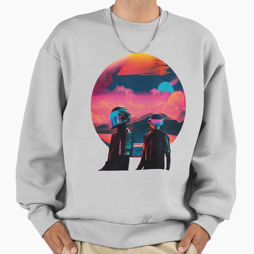 Daft Punk In Vaporwave Universe Sweatshirt - Image 4
