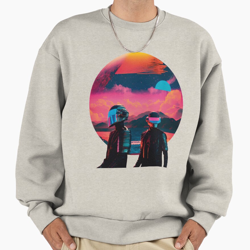Daft Punk In Vaporwave Universe Sweatshirt - Image 3