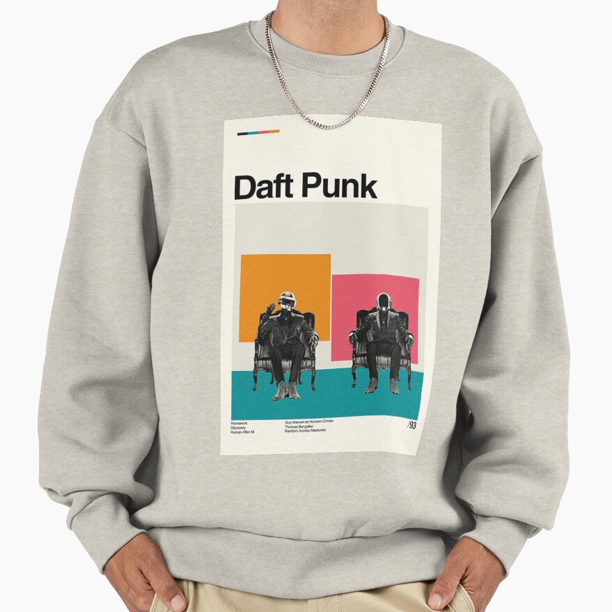 Daft Punk Minimalist Album Cover Poster Sweatshirt - Image 3
