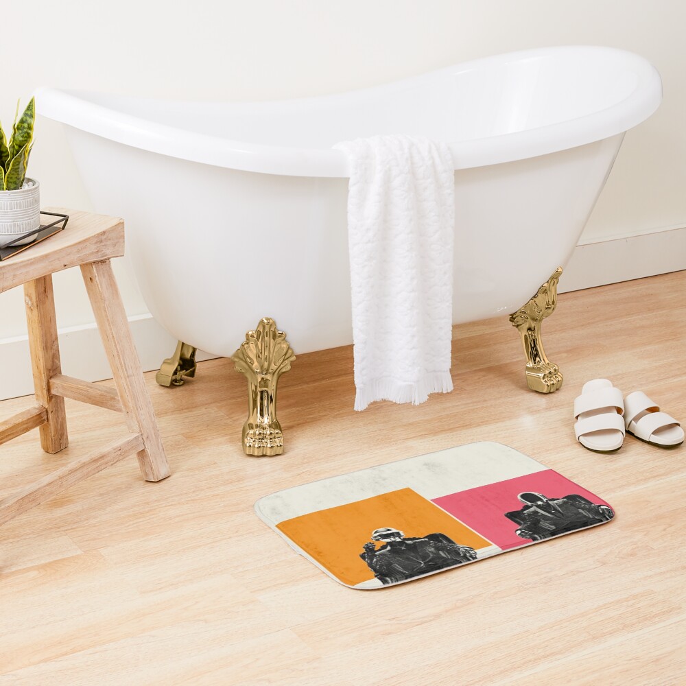 Daft Punk Minimalist Album Cover Poster Bath Mat - Image 2