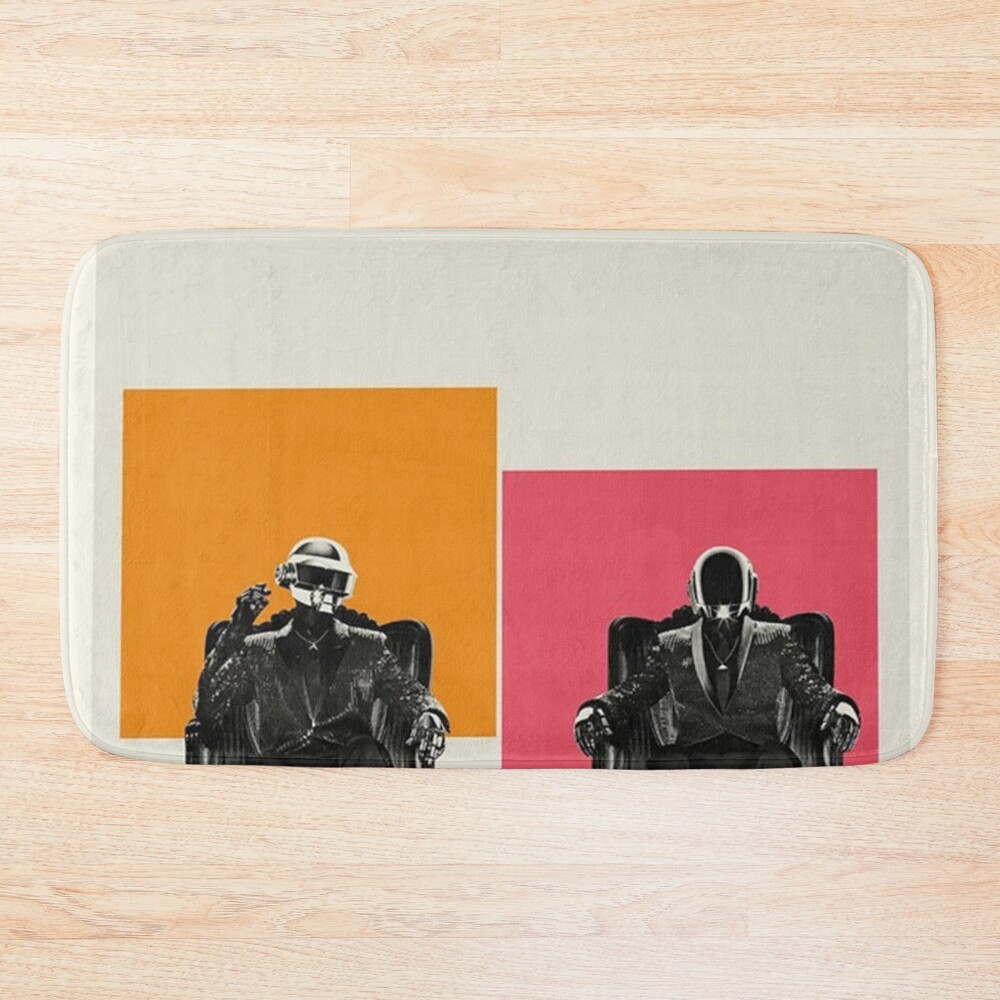 Daft Punk Minimalist Album Cover Poster Bath Mat