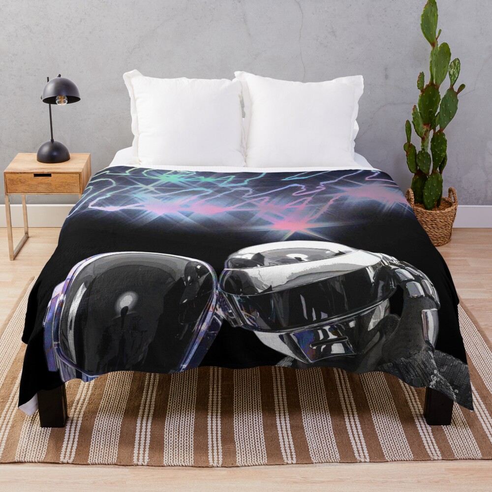 Band Daft Punk 80 S Retro Throw Blanket