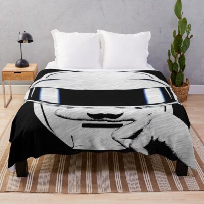 Thomas Bangalter Mustache Throw Blanket