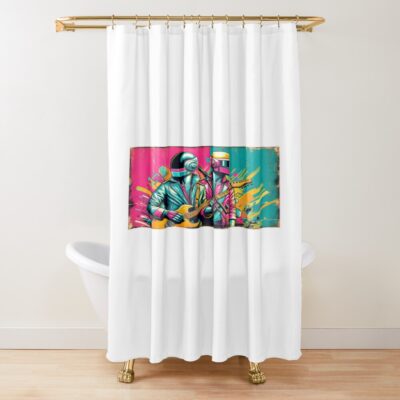 Vibrant Visions A Fusion Of Daft Punk Special Shower Curtain
