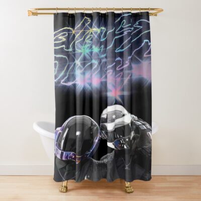 Hot Item Daft Punk 80 S Retro Shower Curtain