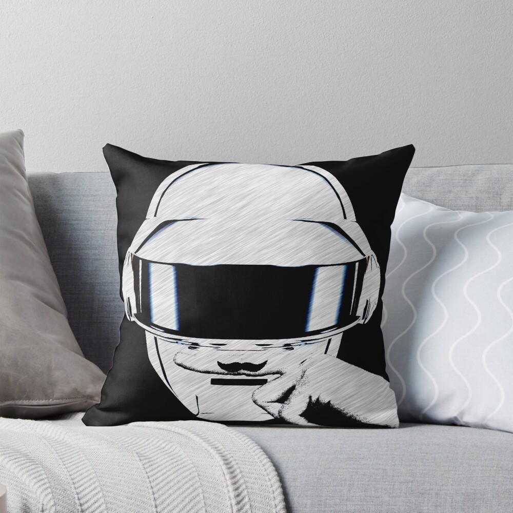 Thomas Bangalter Mustache Throw Pillow